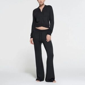 SKIMS Light French Terry Shrunken Zip Up in Ash